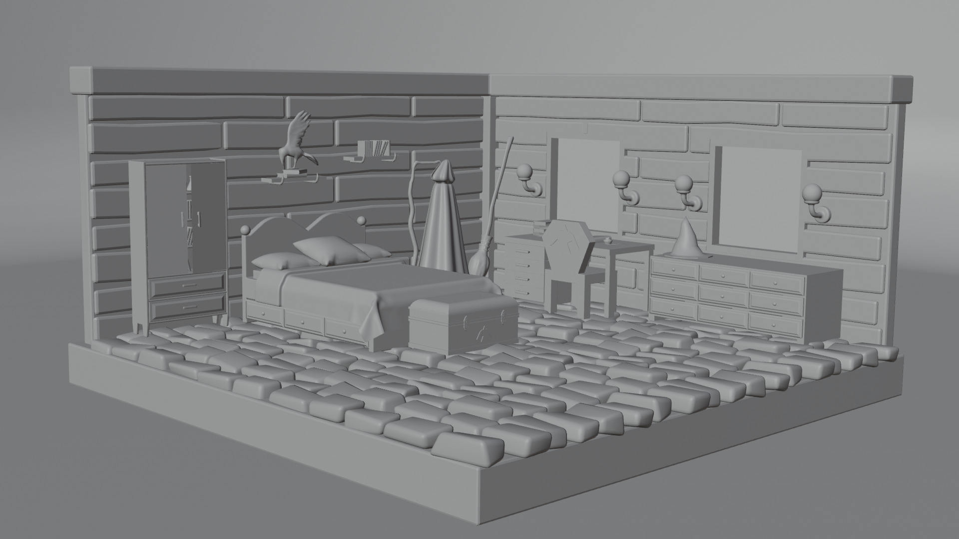 Isometric room  Free 3D model_1