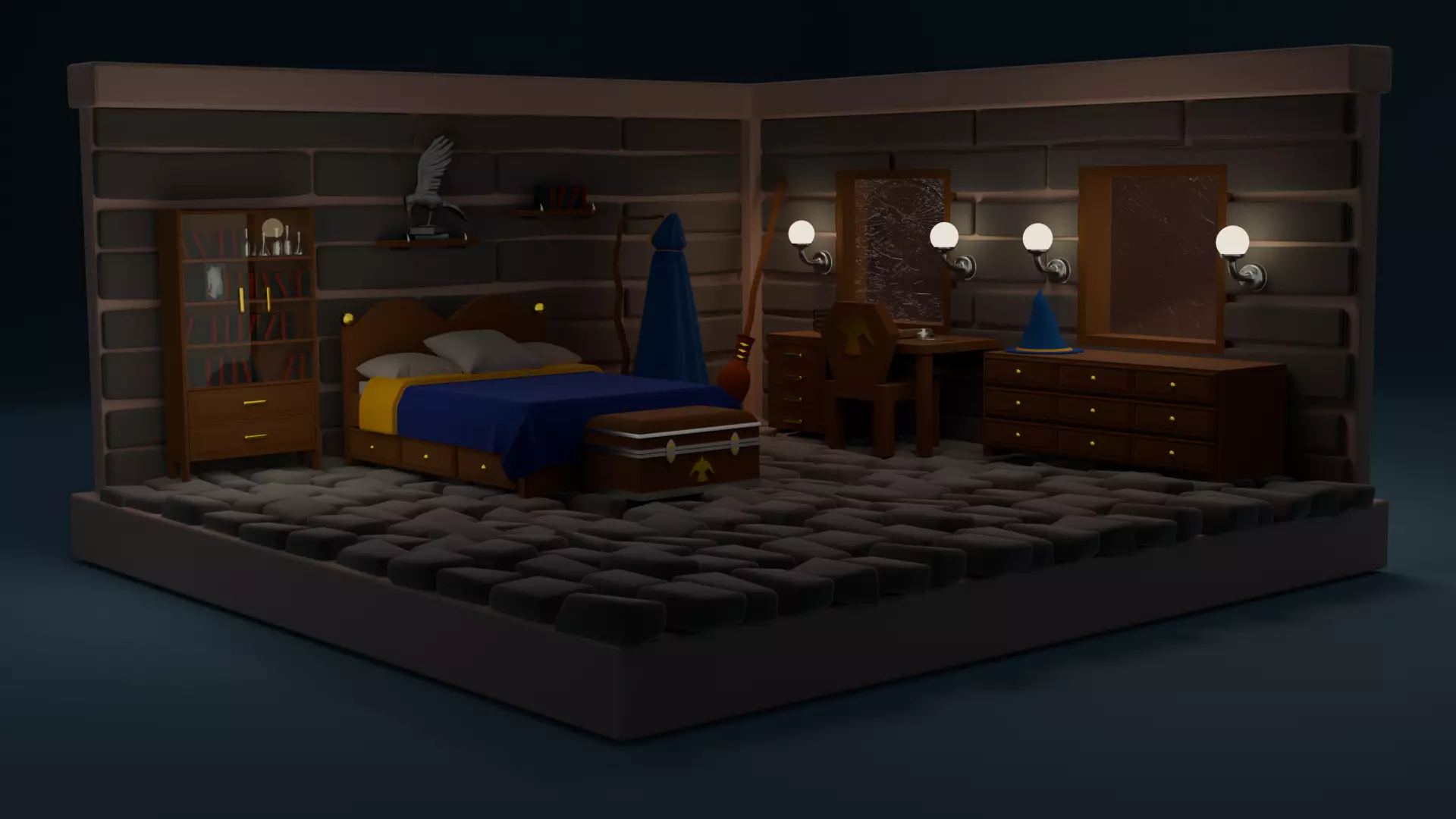 Isometric room  Free 3D model_0