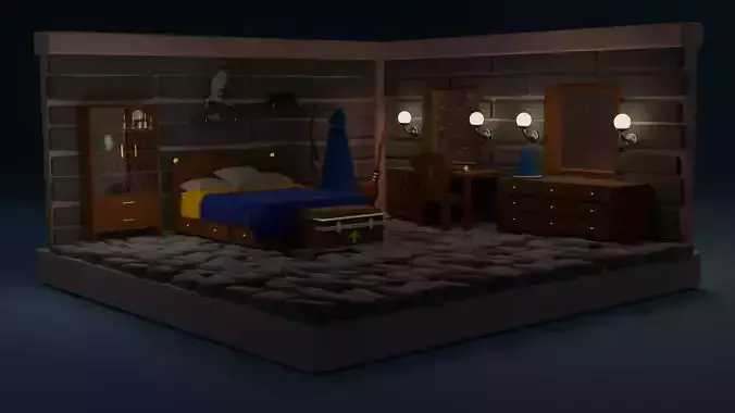 Isometric room  Free 3D model