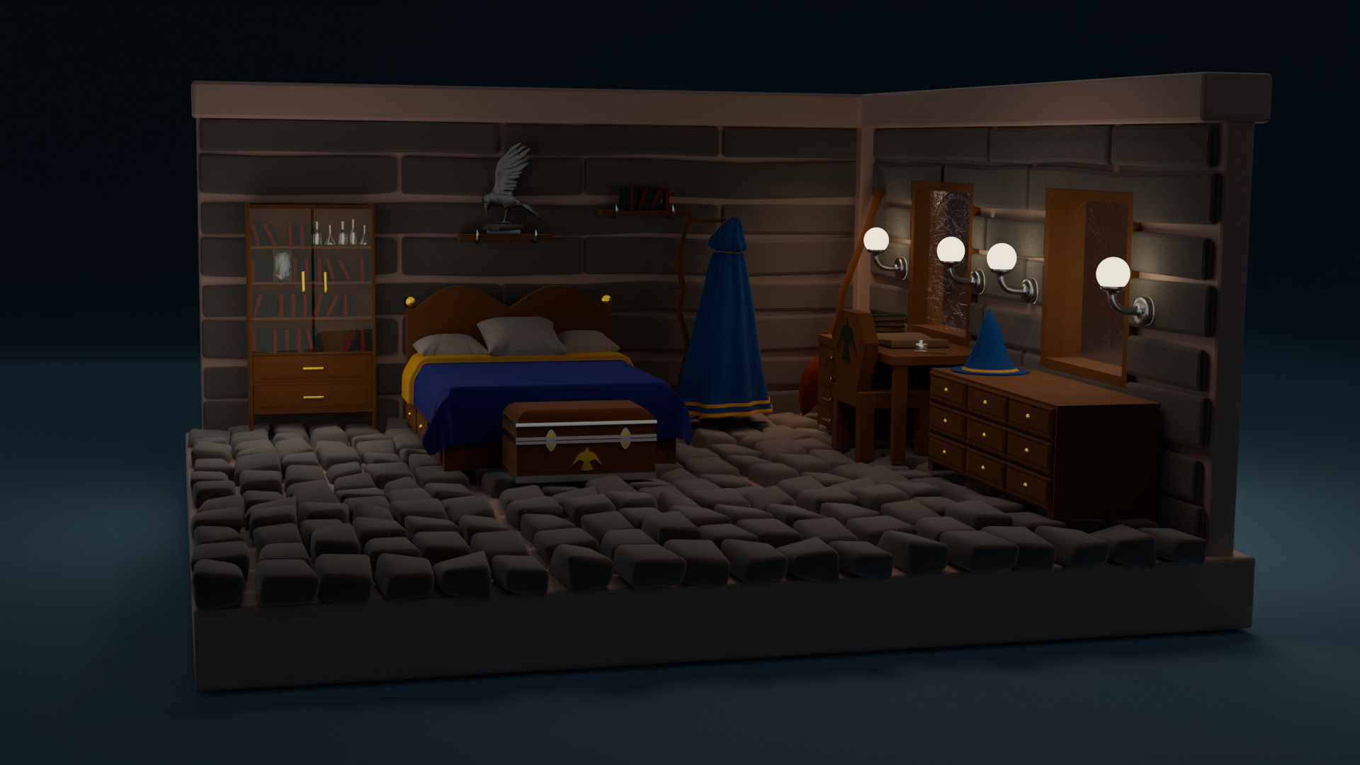 Isometric room  Free 3D model_3