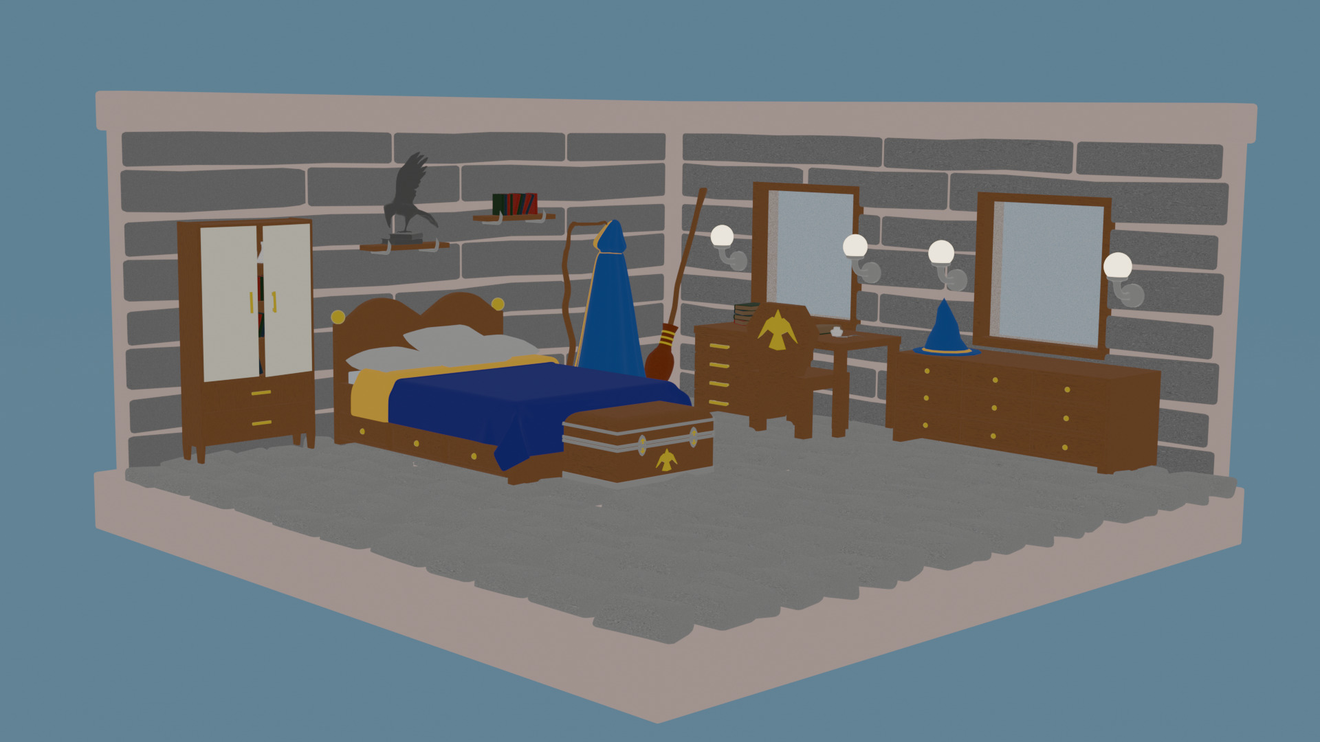 Isometric room  Free 3D model_2