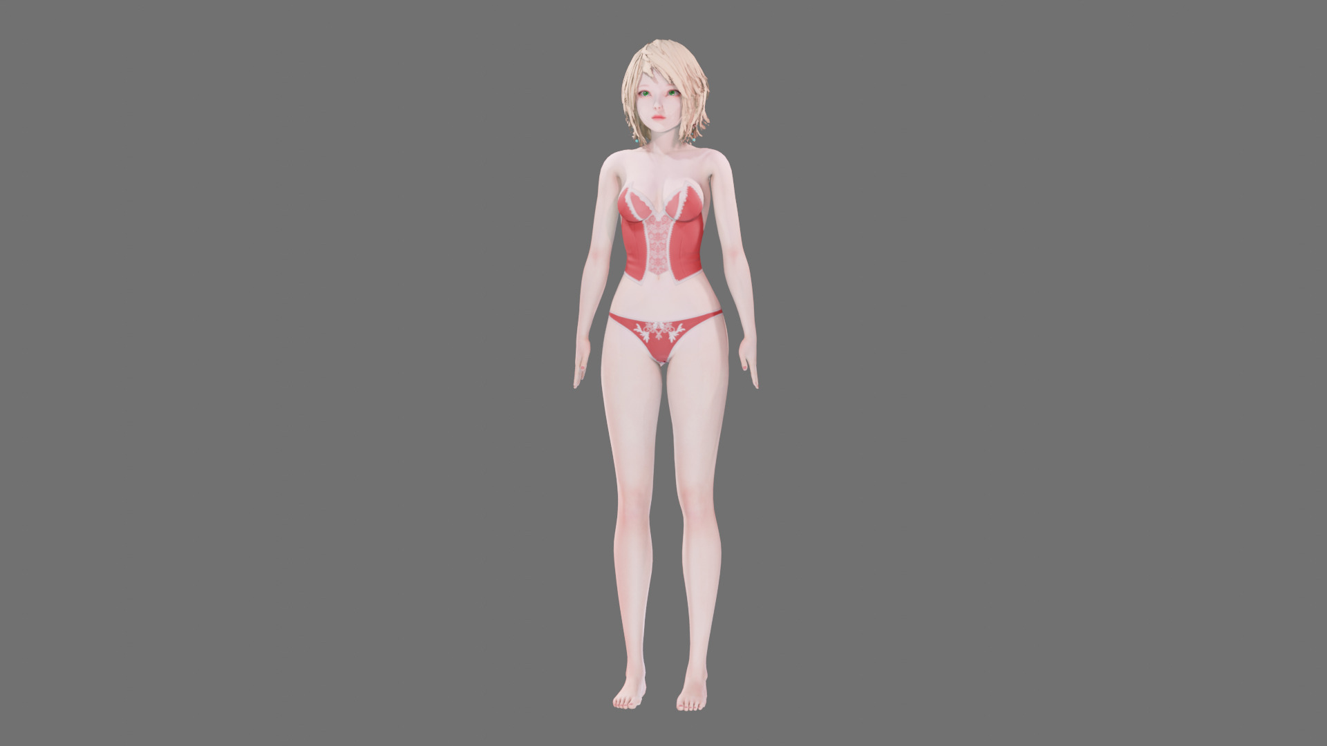 Lingerie clothes 0007 - Rig -Unreal - Unity - Blender - Animated Low-poly 3D model_12