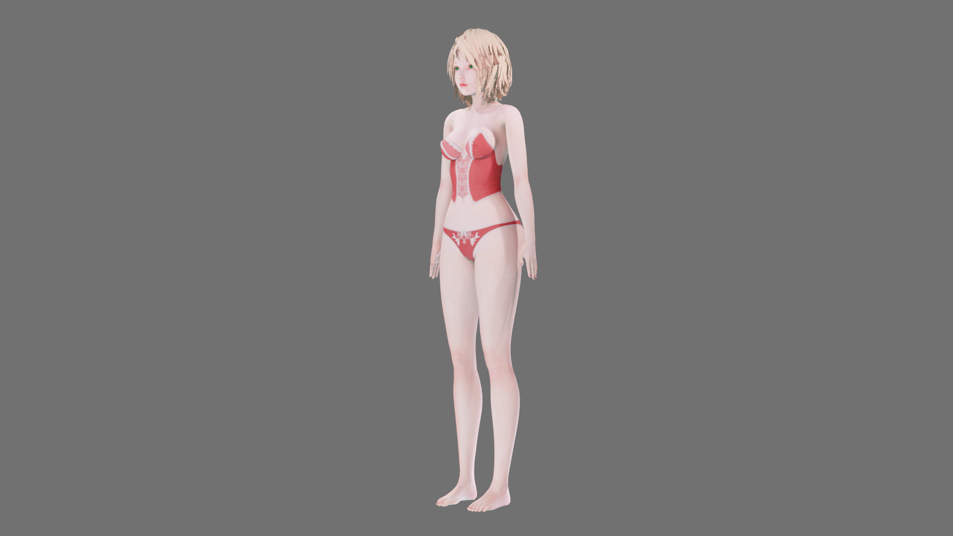 Lingerie clothes 0007 - Rig -Unreal - Unity - Blender - Animated Low-poly 3D model_15