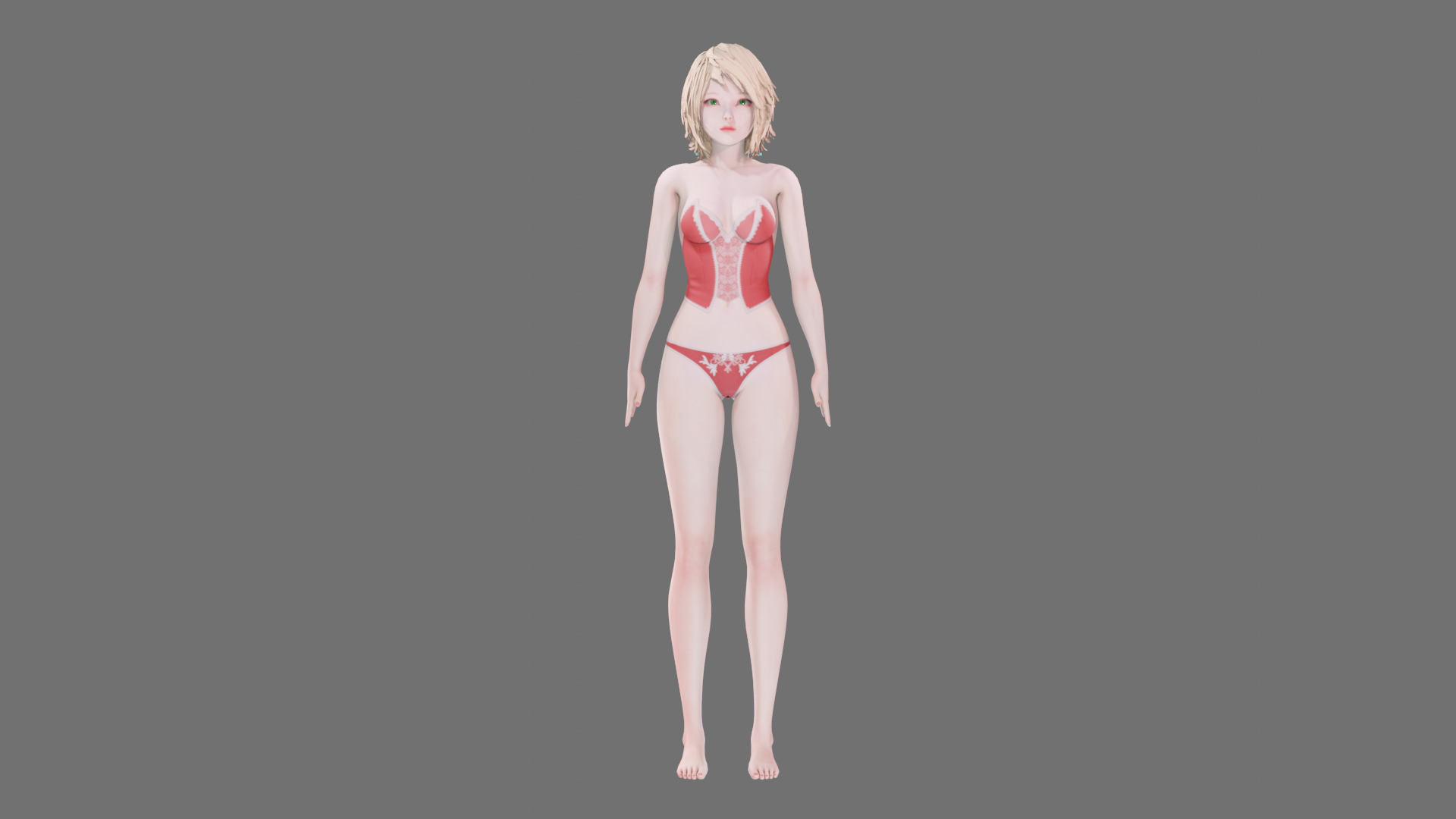 Lingerie clothes 0007 - Rig -Unreal - Unity - Blender - Animated Low-poly 3D model_11