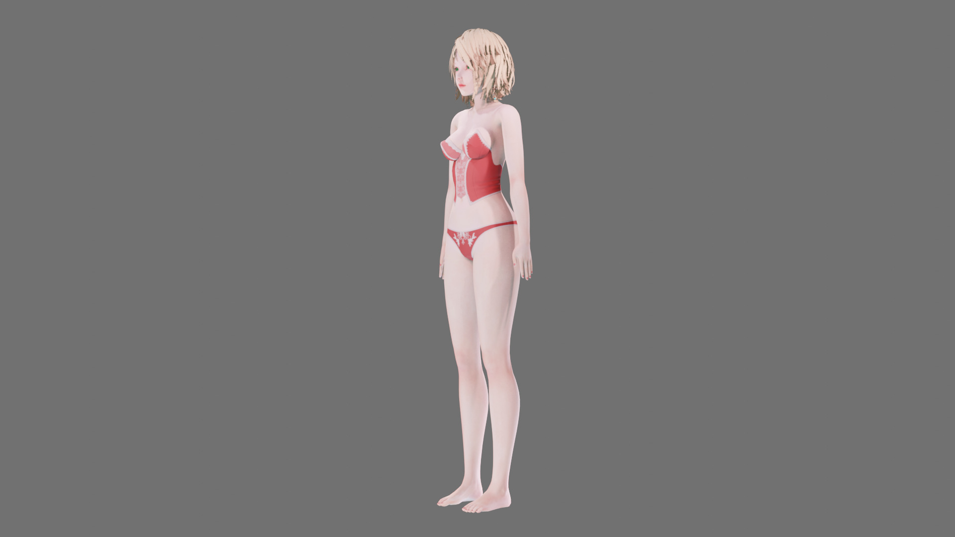 Lingerie clothes 0007 - Rig -Unreal - Unity - Blender - Animated Low-poly 3D model_16