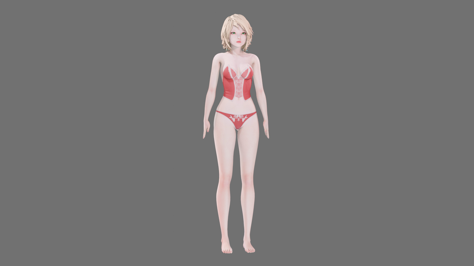 Lingerie clothes 0007 - Rig -Unreal - Unity - Blender - Animated Low-poly 3D model_45