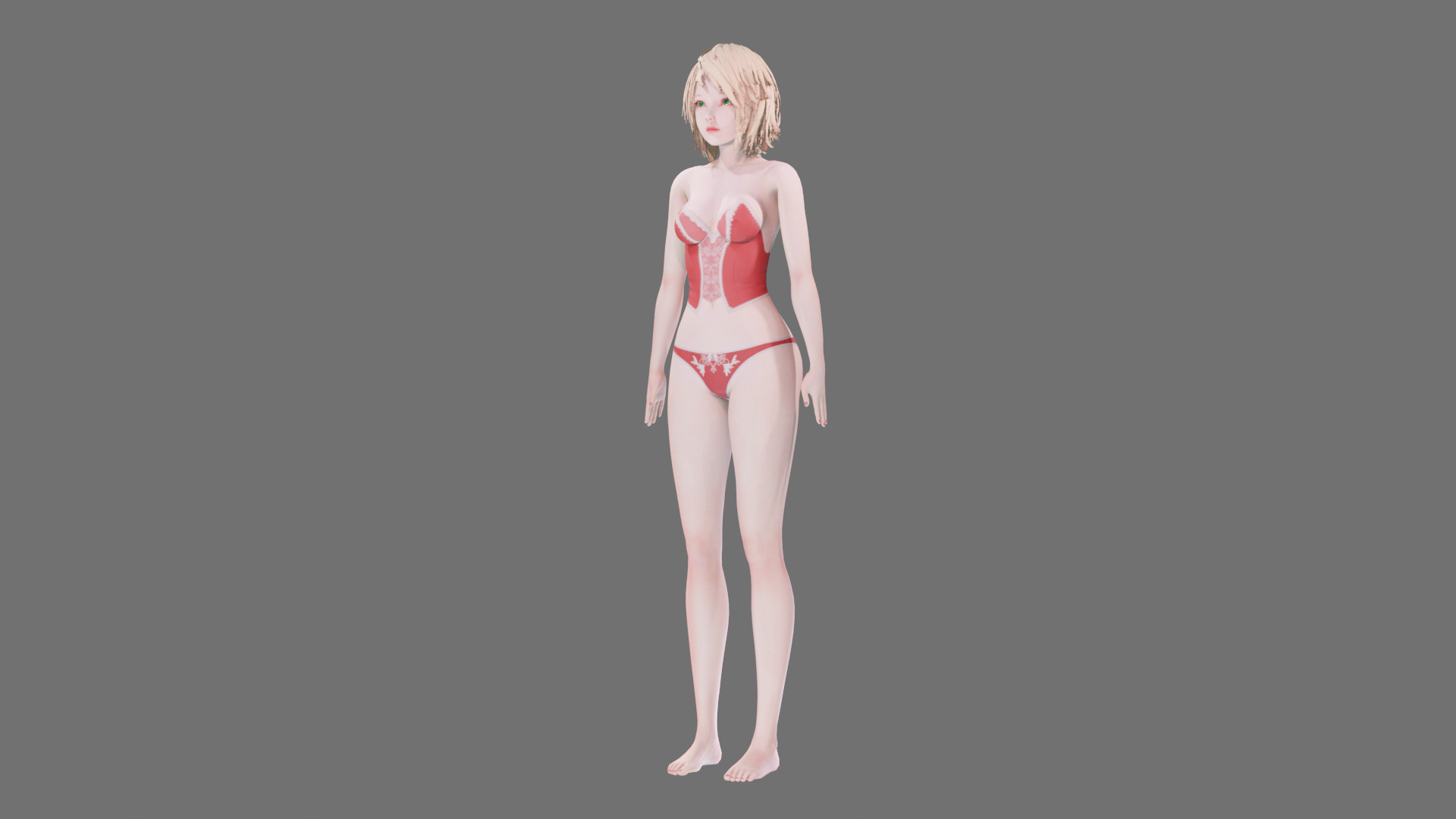 Lingerie clothes 0007 - Rig -Unreal - Unity - Blender - Animated Low-poly 3D model_14