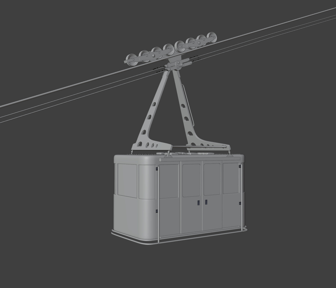 Cablecar Gondola 3D model 3D model_3