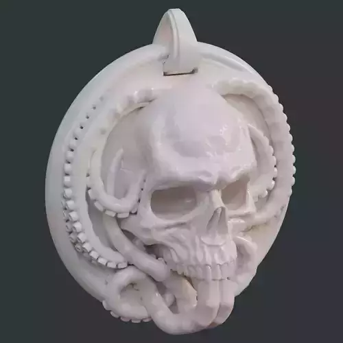 Skull and Tentacles Amulet 3D print model