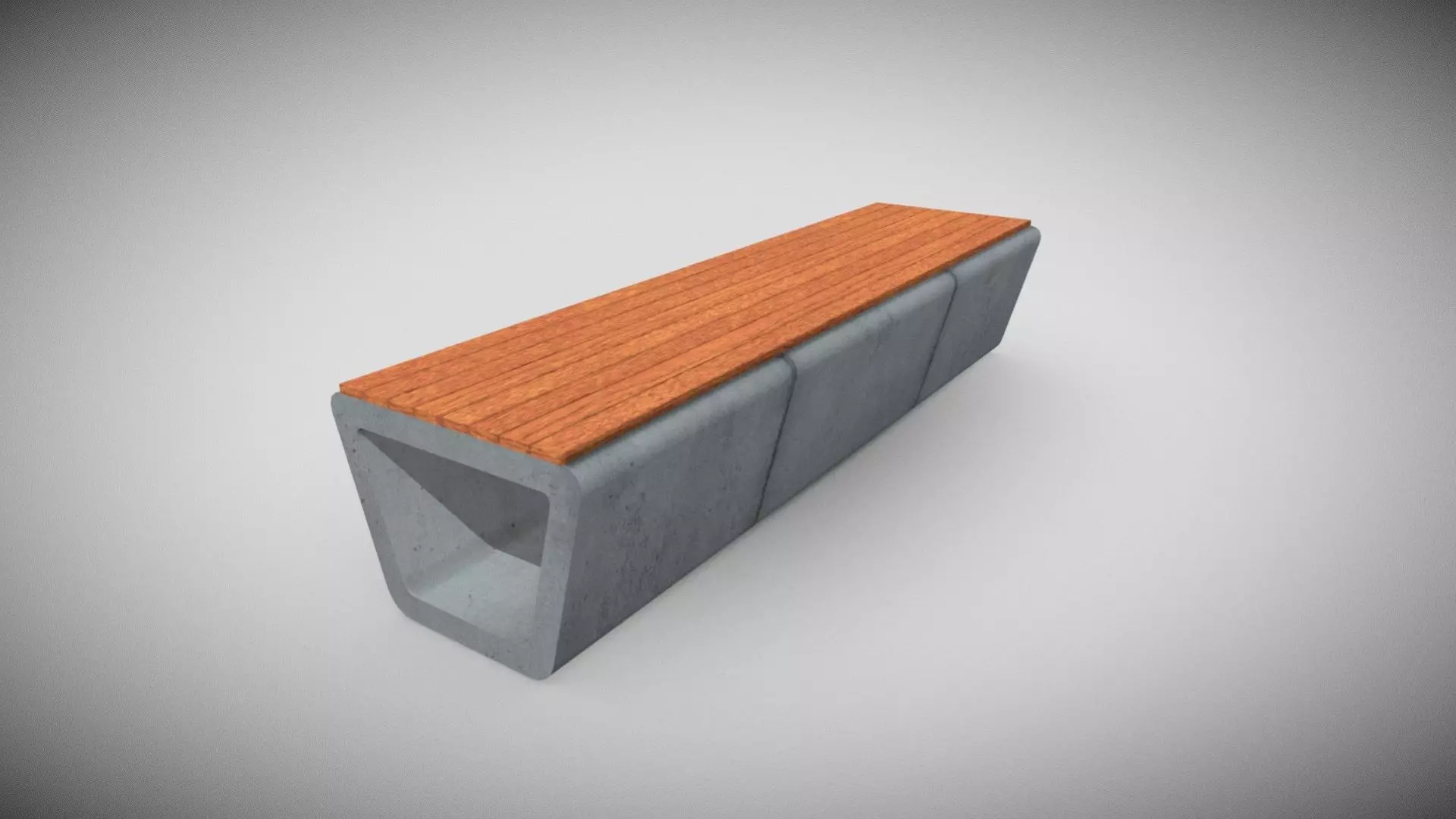 Concrete Bench Low-poly 3D model
