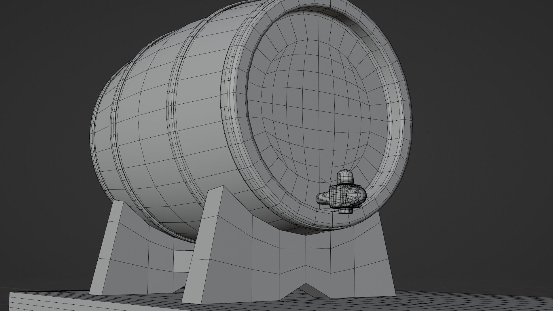 Simple tavern Set Low-poly 3D model_10