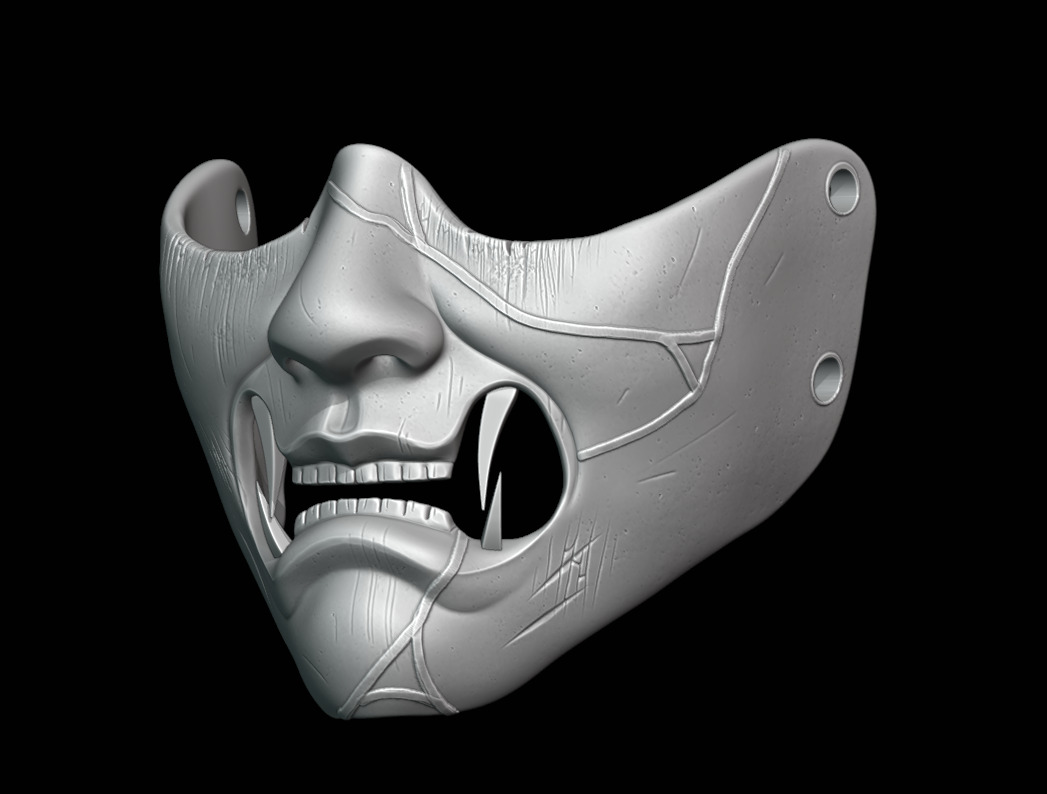Japanese Atsu Mask 3D print model_4