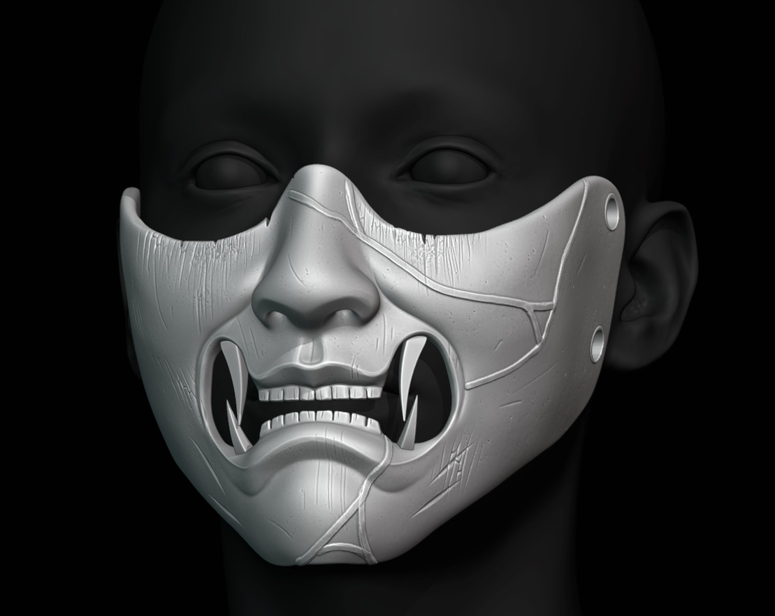 Japanese Atsu Mask 3D print model_2