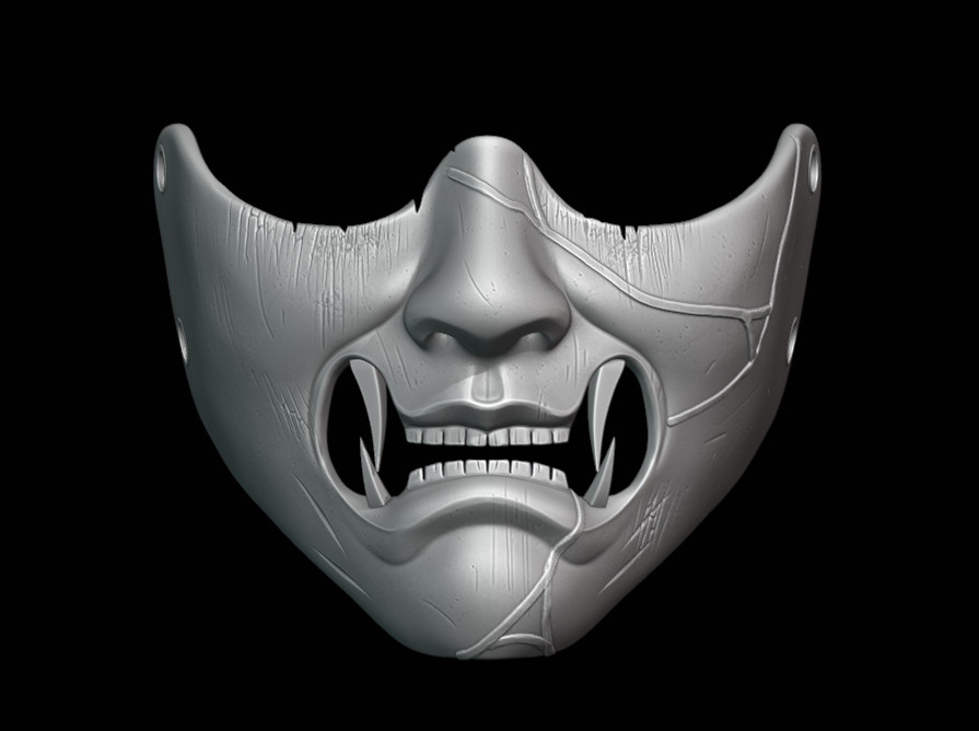 Japanese Atsu Mask 3D print model_1