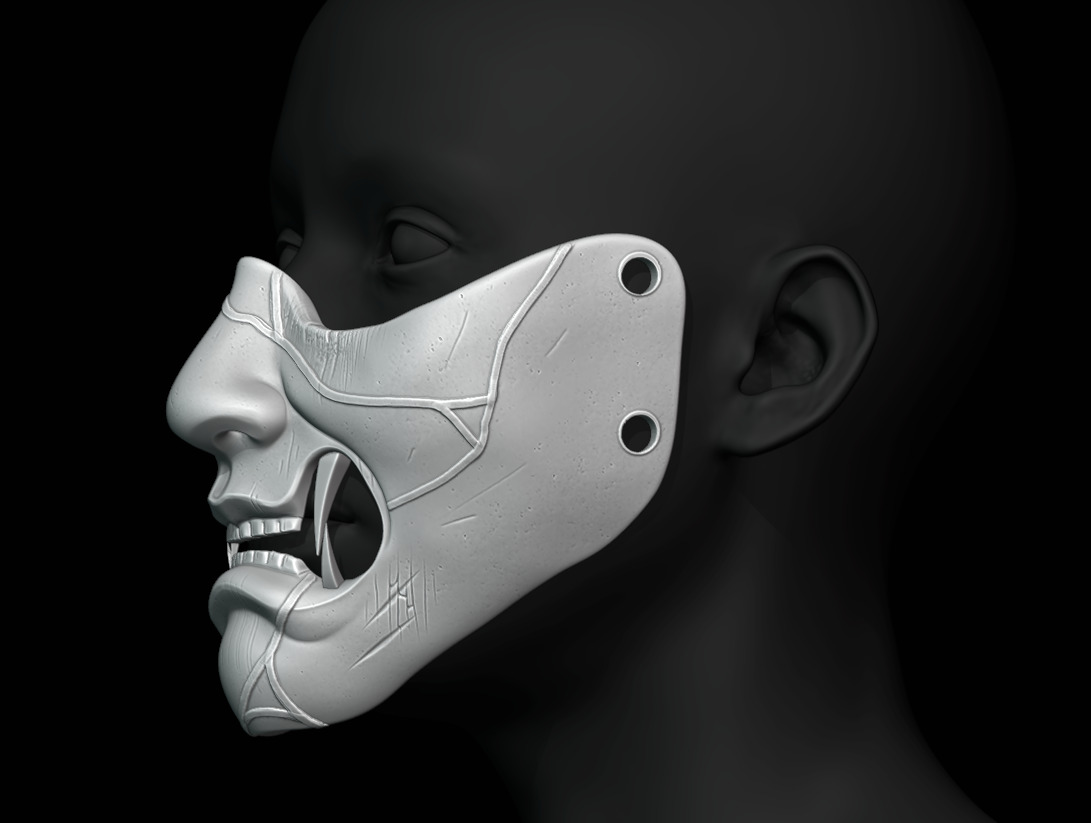 Japanese Atsu Mask 3D print model_3