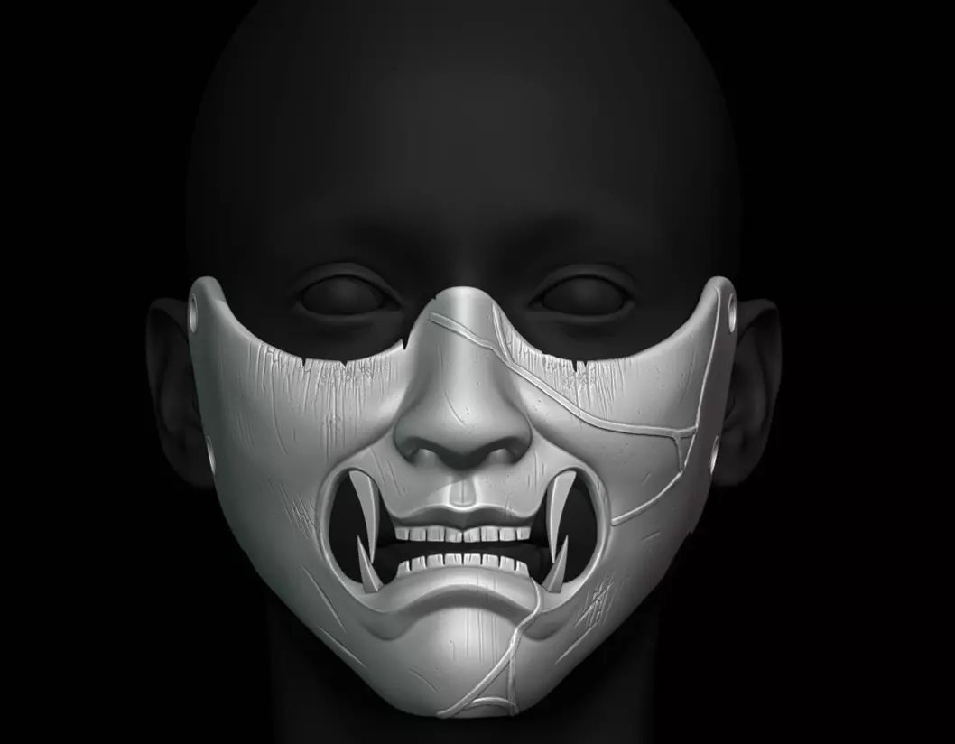 Japanese Atsu Mask 3D print model_0