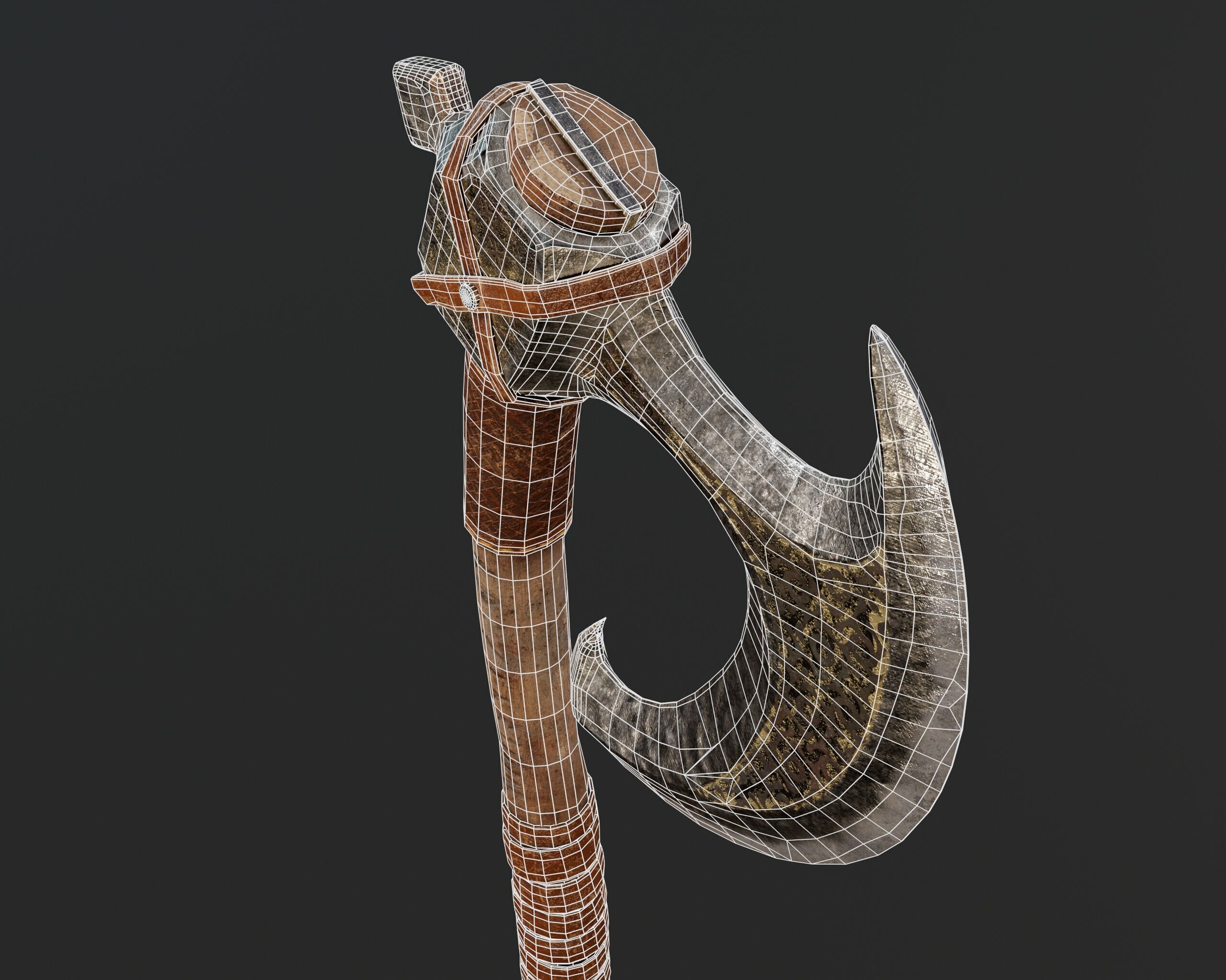 Viking Carved Axe  Low-poly 3D model_15