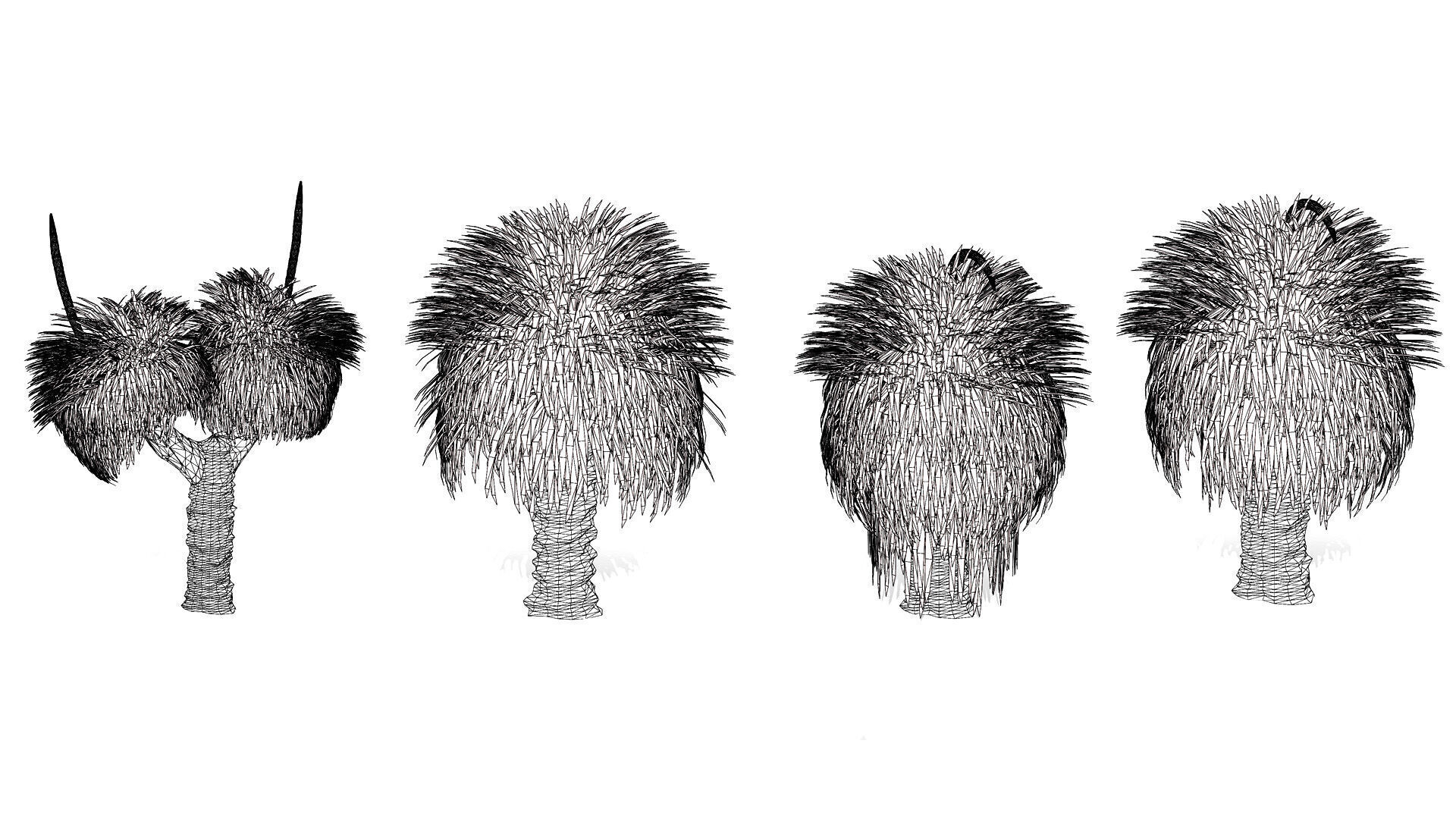 Australian Xanthorrhoea Pack Low-poly 3D model_14