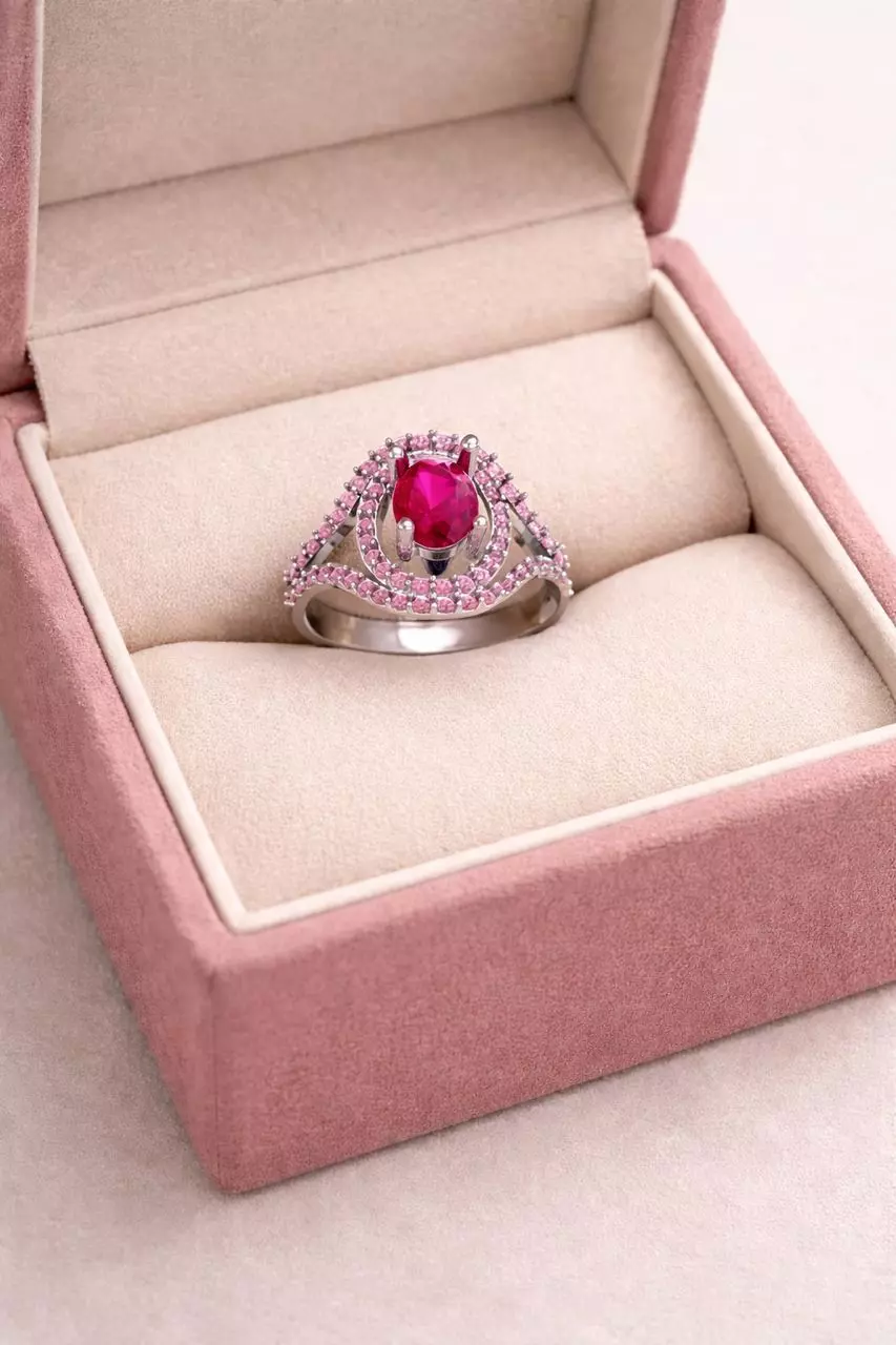 Oval Diamond Halo Ring Free 3D print model