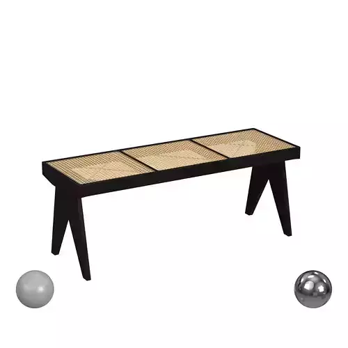 Franco Wooden Bench With Cane Seat