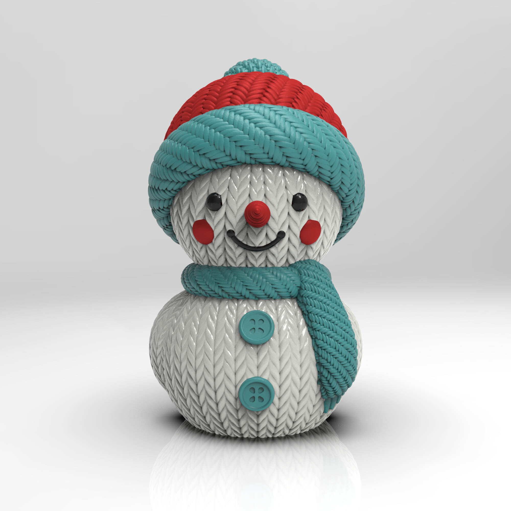 Knitty the Cozy Snowman 3D print model_9