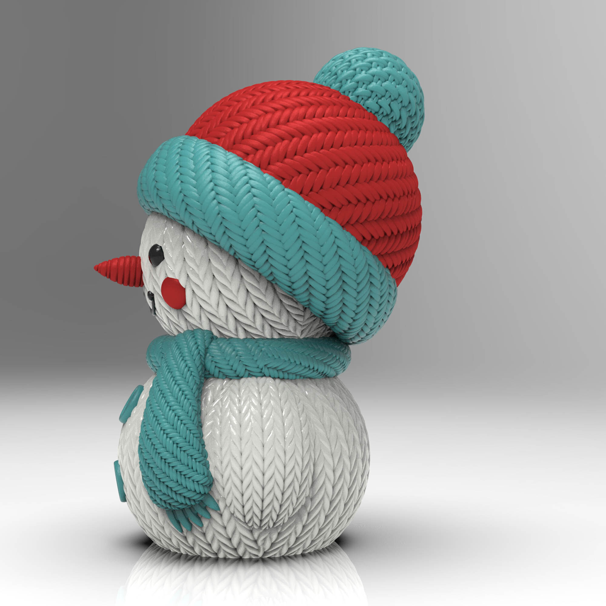 Knitty the Cozy Snowman 3D print model_8