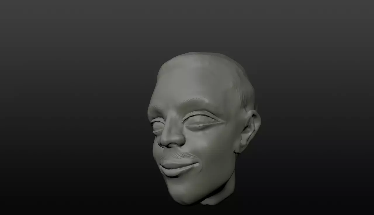 Man Head 3D print model_0