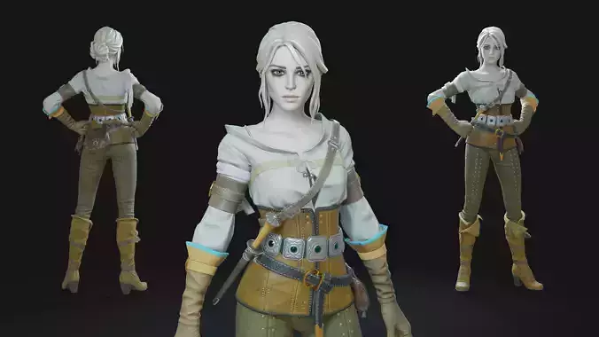 Ciri Witcher Animation Ready Character Low-poly 3D model