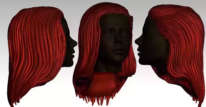 3D Hairstyles for Women V08 3D print model