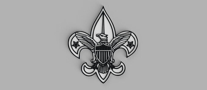 Fleur de Liz World Organization  Boy Scout Eagle Wall Picture Free 3D print model