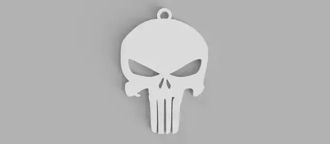 Punisher Skull Openwork Keychain - Pendant - Earring