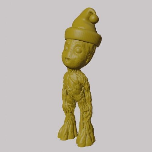 Baby Groot Santa Claus Hat Christmas 3D print model_1
