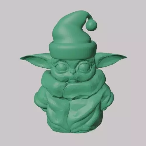 Baby Yoda 3d Santa Claus Hat Christmas 3D print model_0