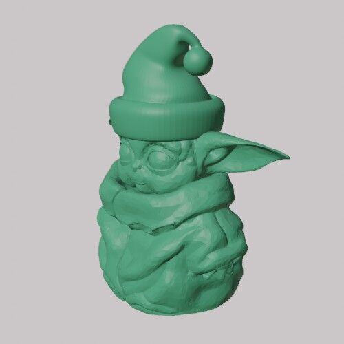 Baby Yoda 3d Santa Claus Hat Christmas 3D print model_1