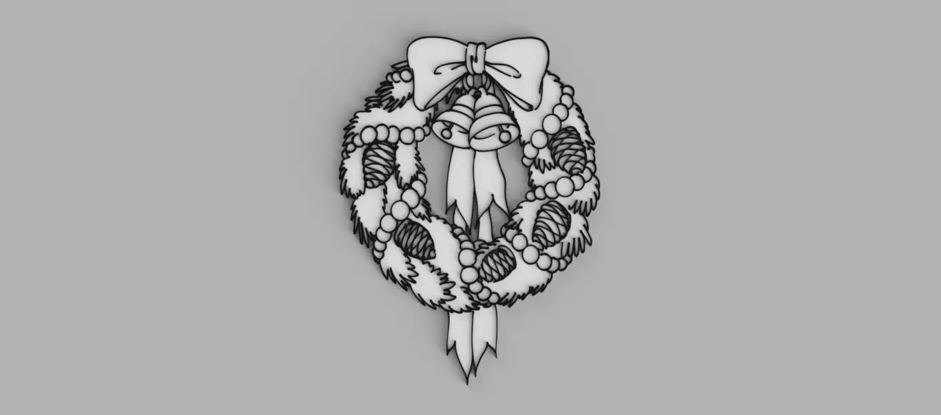 Christmas Wreath Garland Coaster 3D print model_0