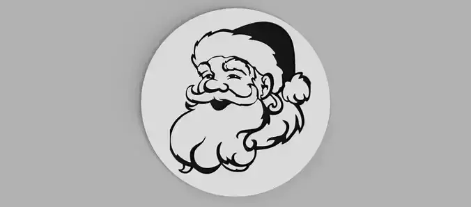 Santa Claus Christmas Head Coaster 3D print model