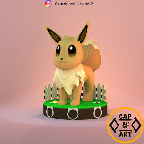 Eevee Diorame Free 3D print model