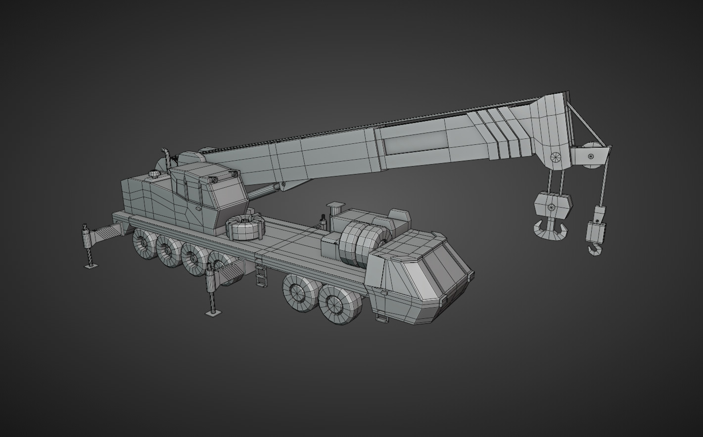 Mobile Crane Heavy Vehicle Low-poly 3D model_18