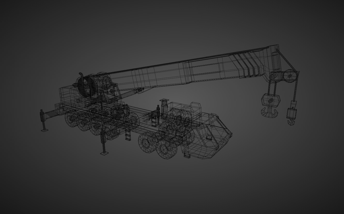 Mobile Crane Heavy Vehicle Low-poly 3D model_19