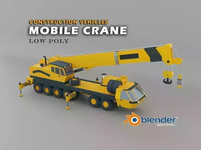 Mobile Crane Heavy Vehicle Low-poly 3D model