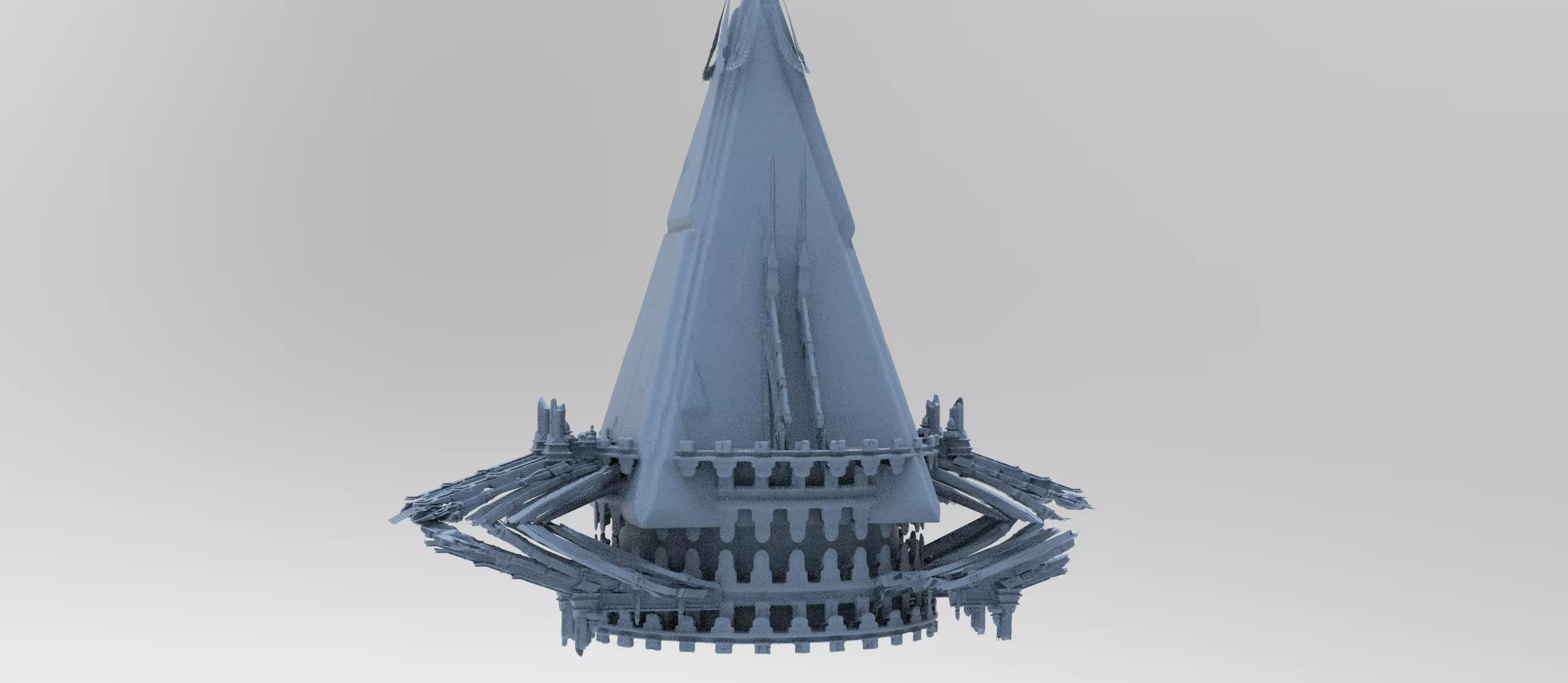 Island of Atlas Grand Tower pyramid 3 3D model_0