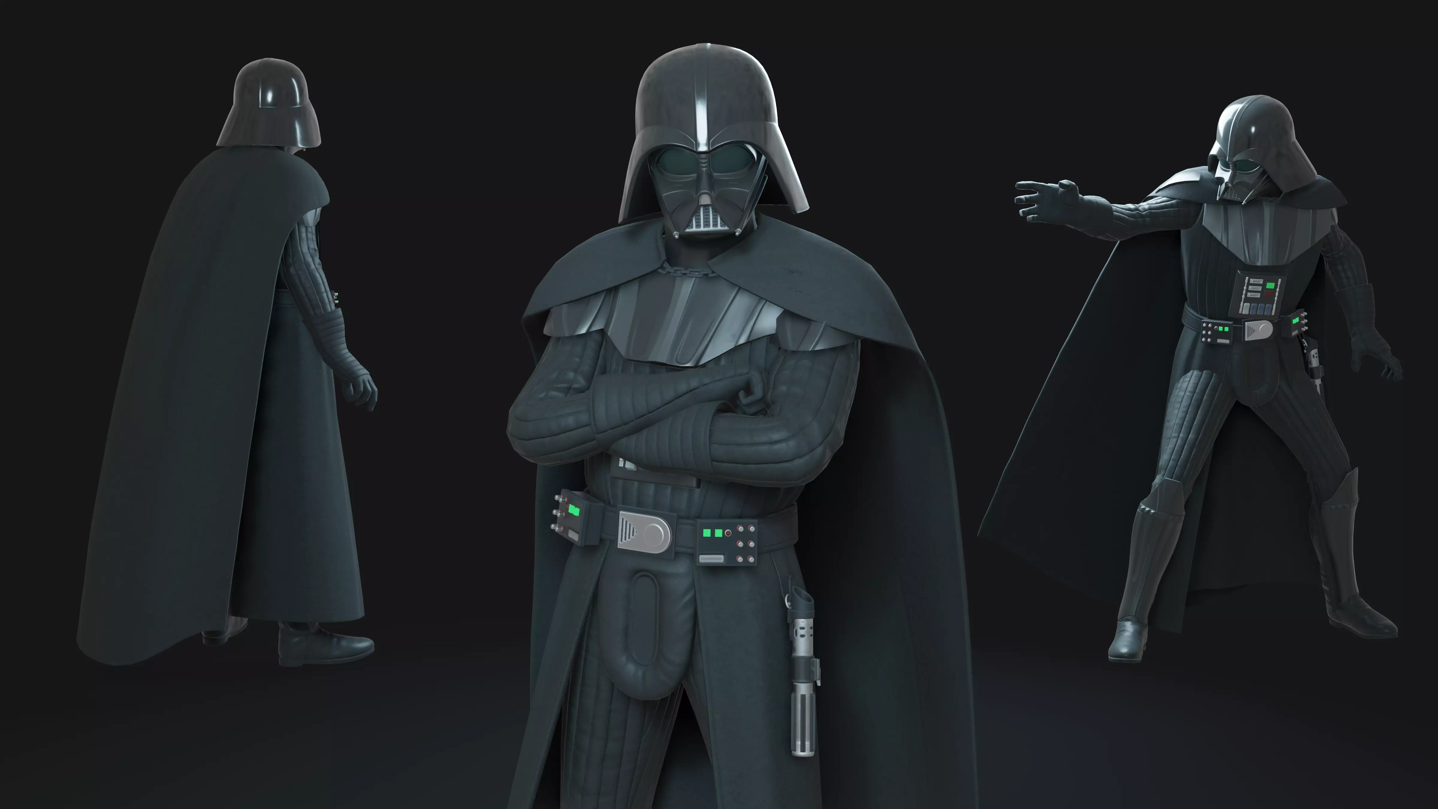 Darth Vader Animation Ready Low-poly 3D model_0