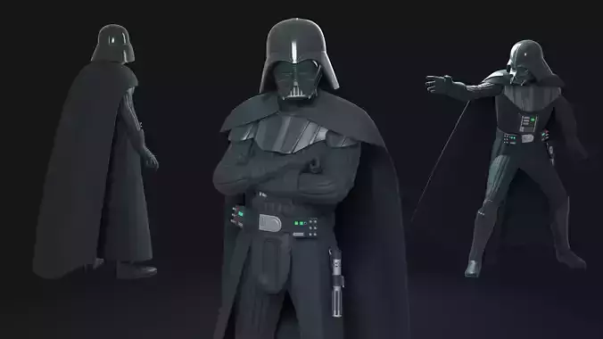 Darth Vader Animation Ready Low-poly 3D model
