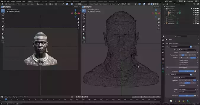 Tribal African Warrior Bust 04