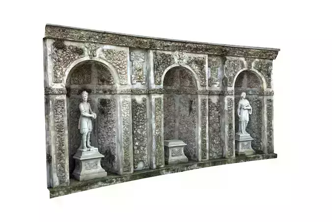 Statues in Niches Italy Low-poly 3D model