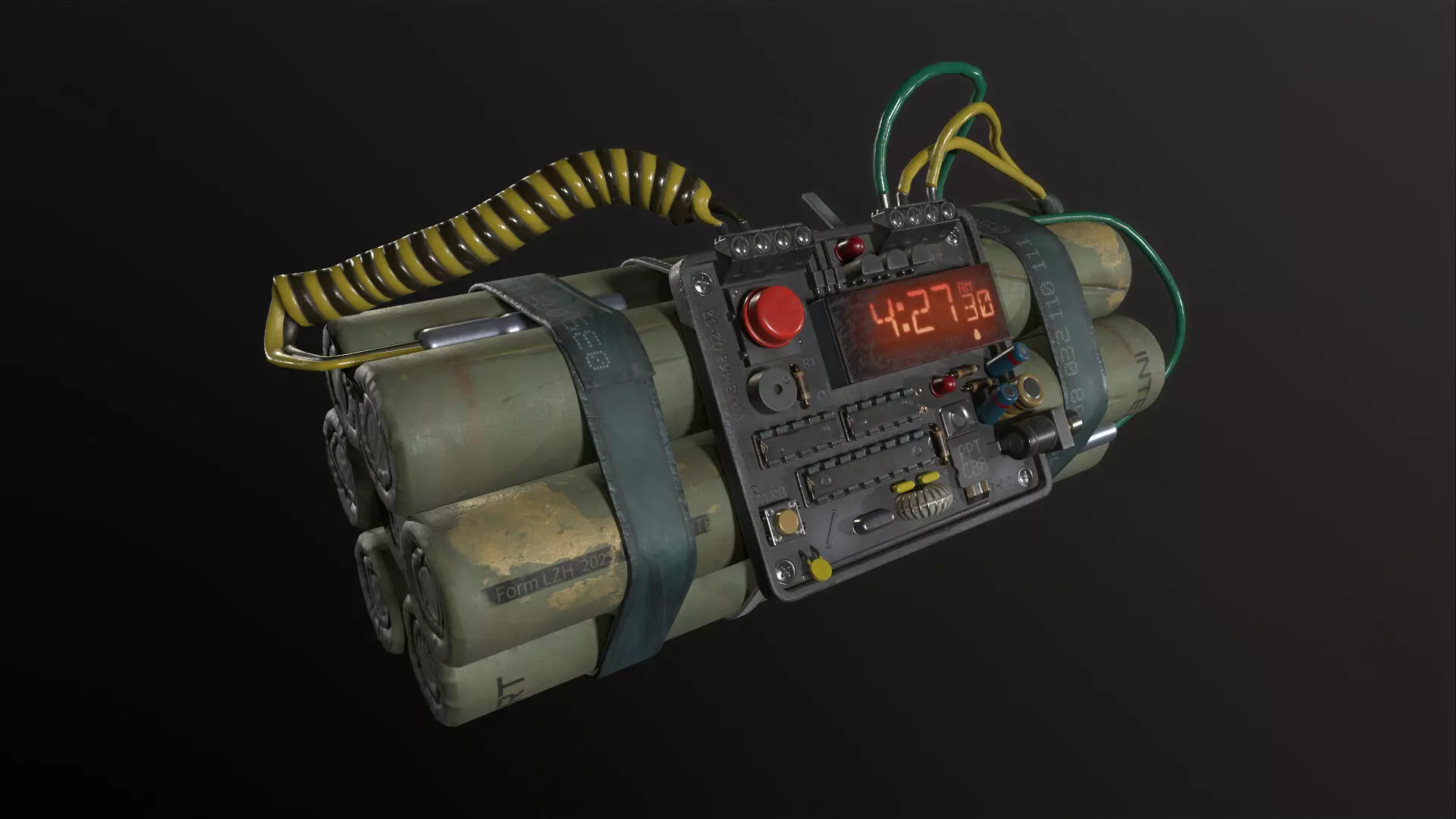 Next Generation Bomb Low-poly 3D model_0