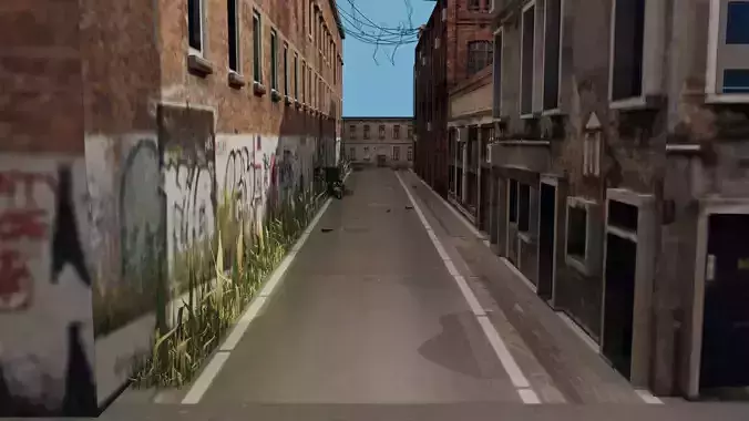 Urban Alley - Low poly Low-poly 3D model
