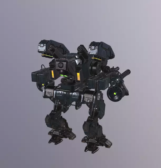 Next generation combat robots Low-poly 3D model_0