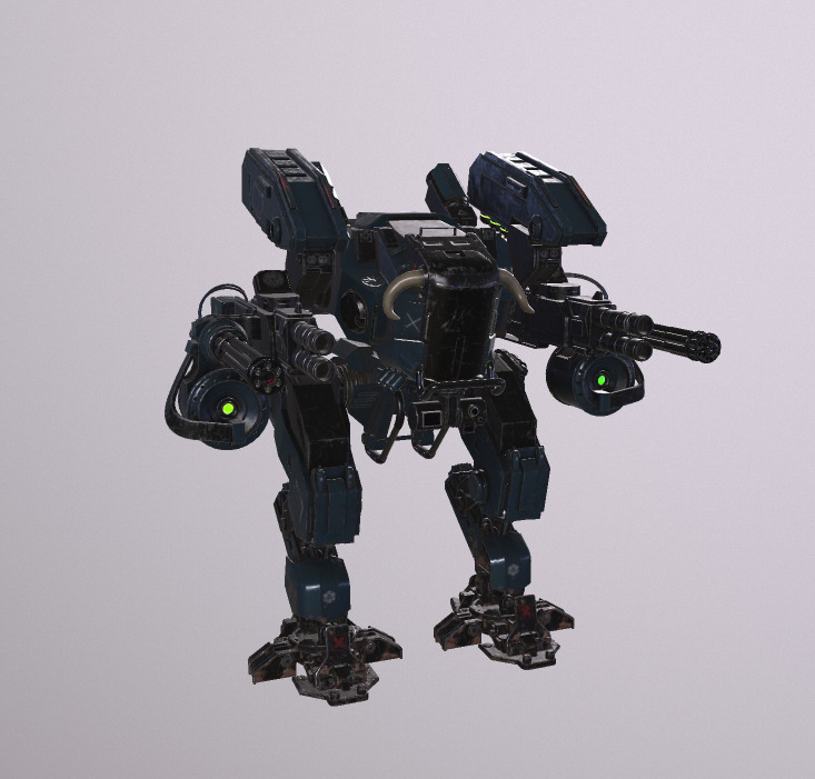 Next generation combat robots Low-poly 3D model_1