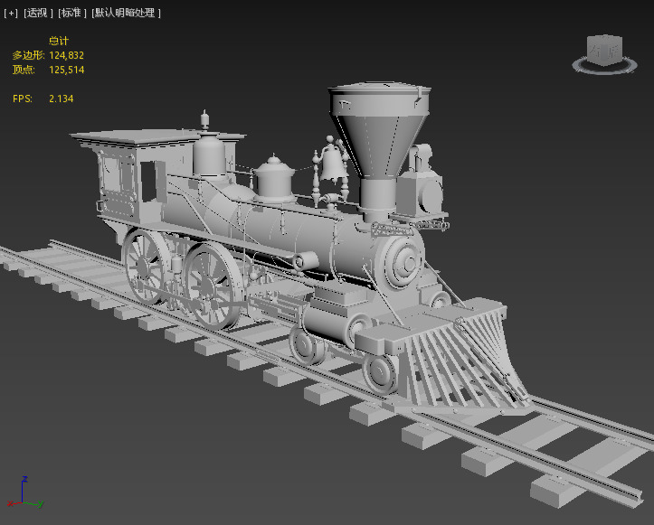 Next generation steam locomotive Low-poly 3D model_2